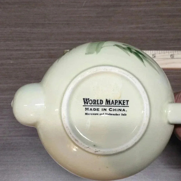 Bamboo World Market Tea Pot Vintage Ceramic Kettle Collectable - Picture 7 of 7
